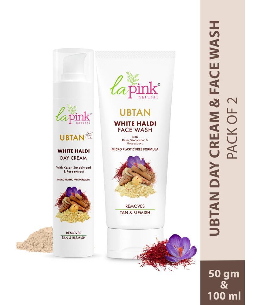     			La Pink Ubtan  2 Times Use Facial Kit For All Skin Type Saffron 100ml, 50g ( Pack of 2 )
