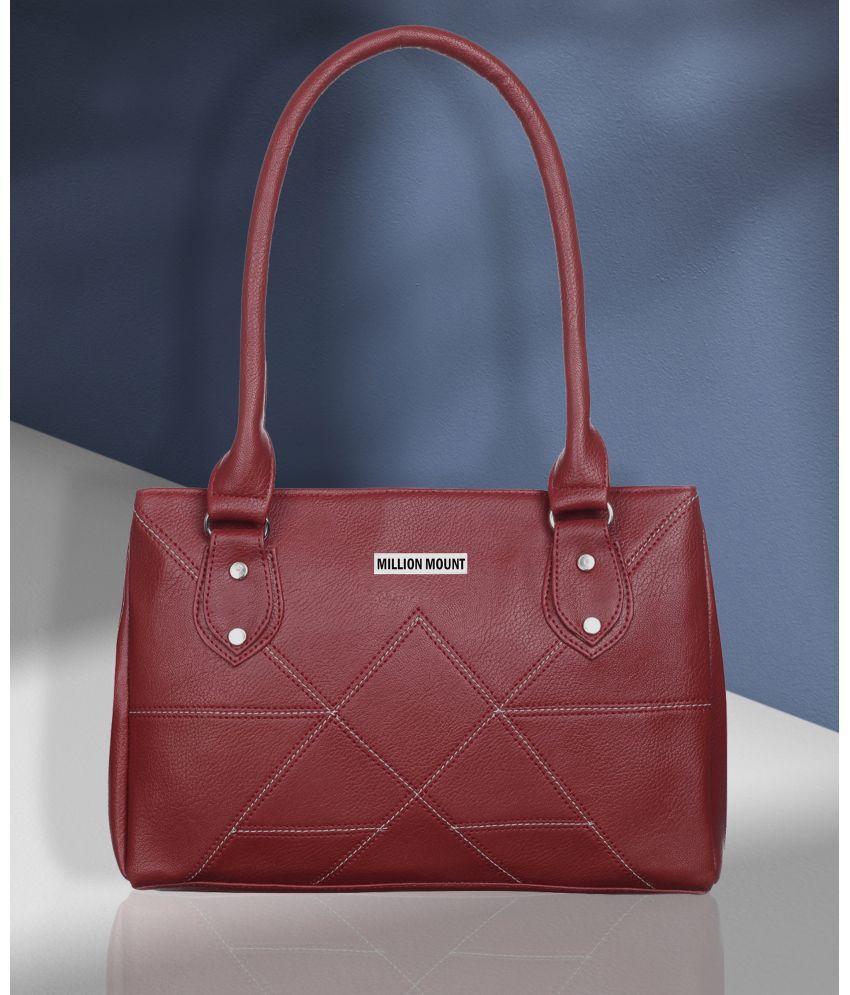     			MILLION MOUNT Maroon PU Shoulder Bag