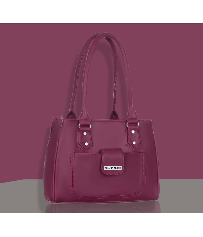     			MILLION MOUNT Maroon PU Shoulder Bag