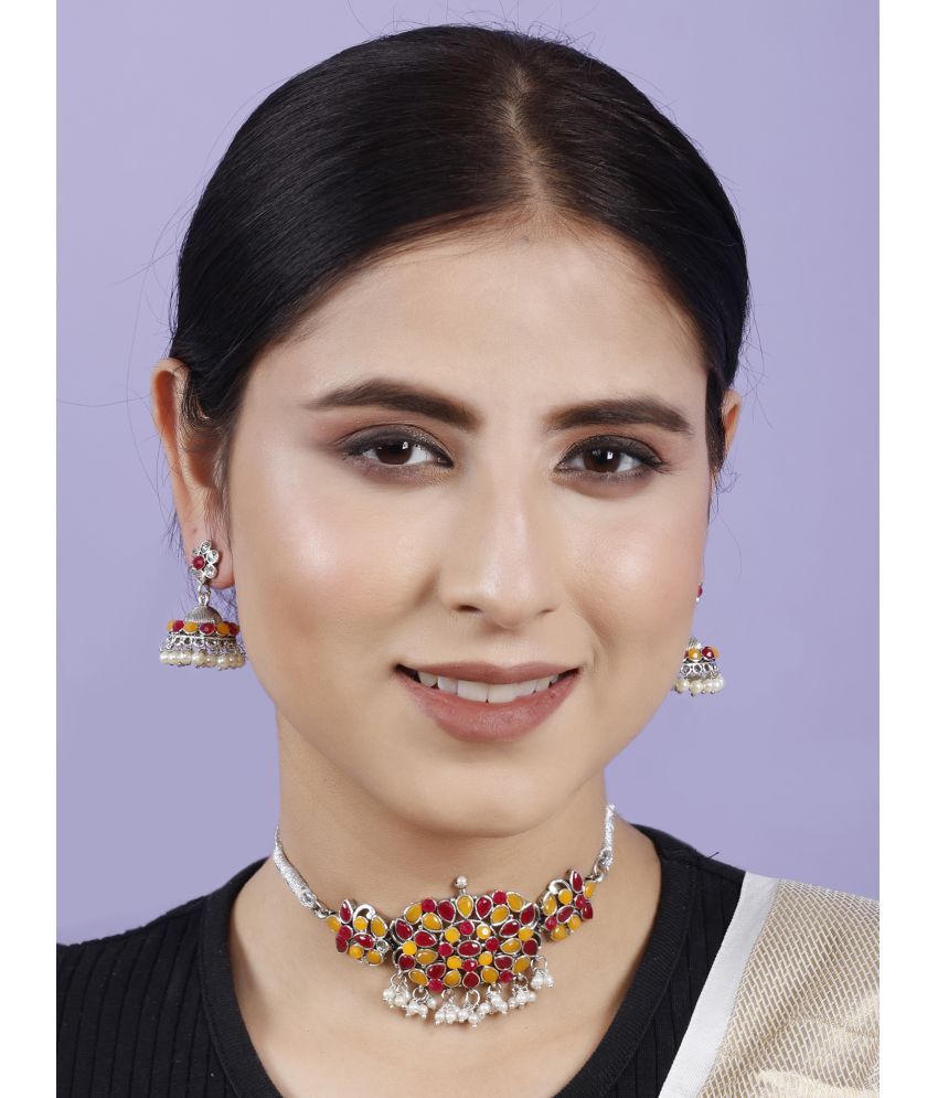     			PUJVI Multi Color Alloy Necklace Set ( Pack of 1 )