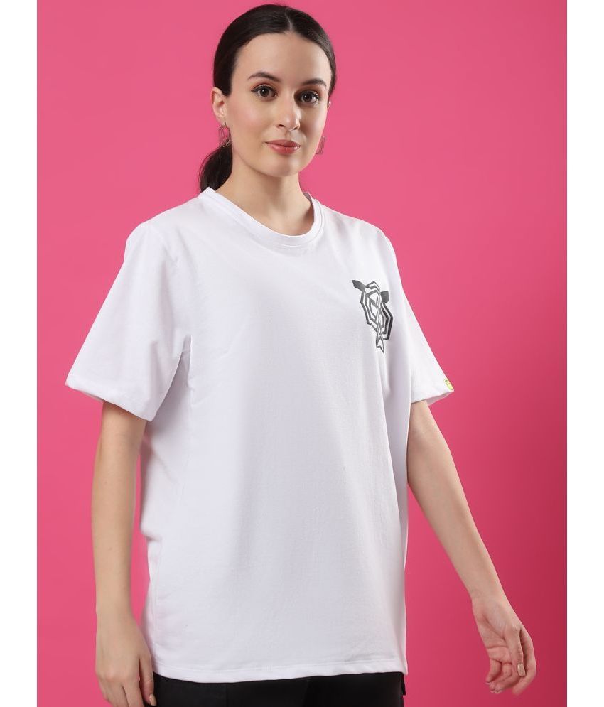     			Rigo White Cotton Blend Women's T-Shirt ( Pack of 1 )