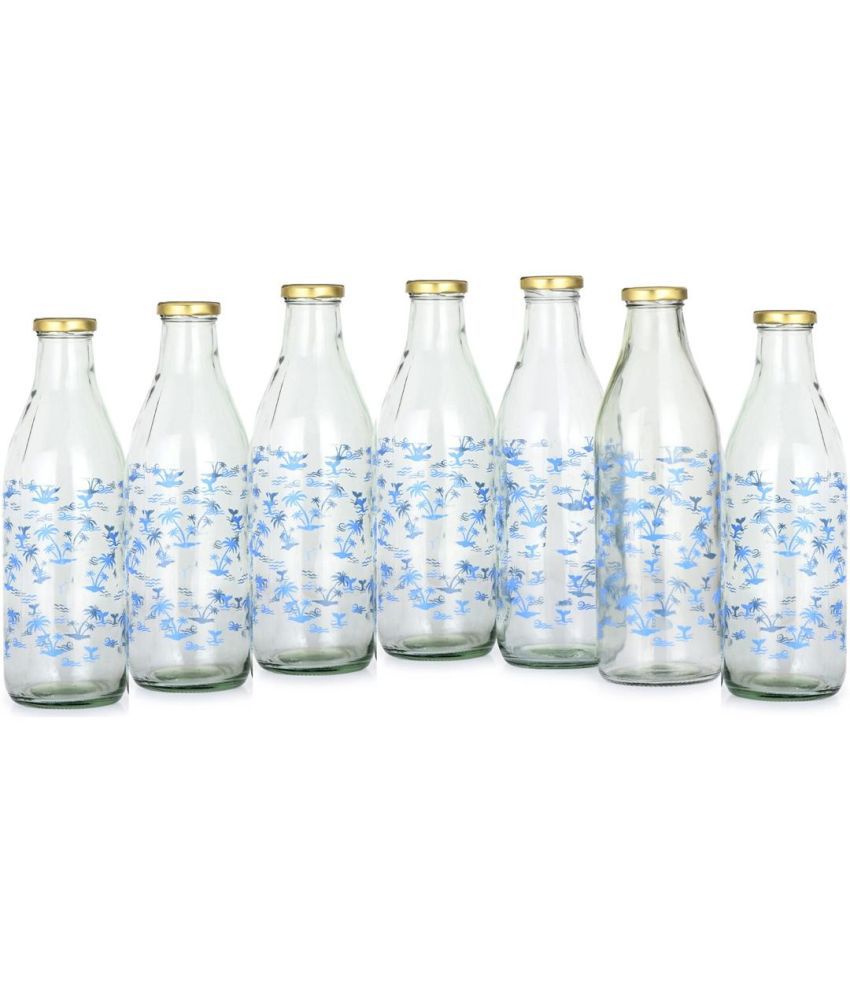     			Somil Storage Milk Bottle Glass Transparent Milk Container ( Set of 7 )
