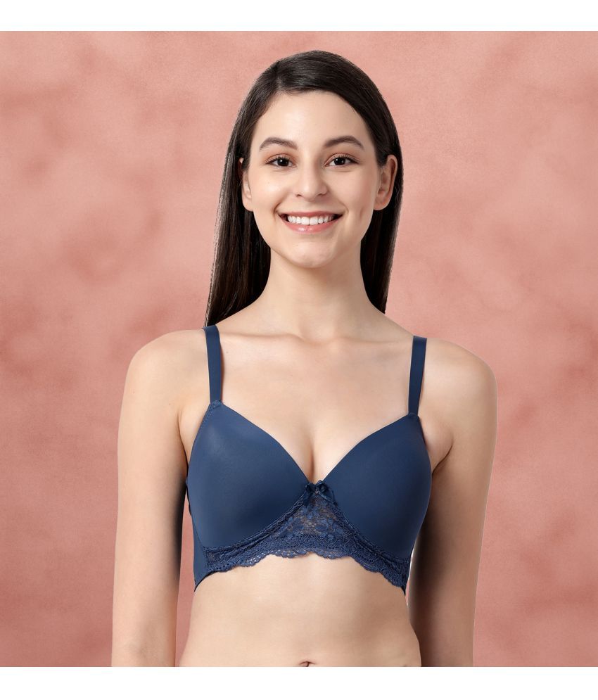     			Taabu Blue Nylon Lightly Padded Women's T-Shirt Bra ( Pack of 1 )