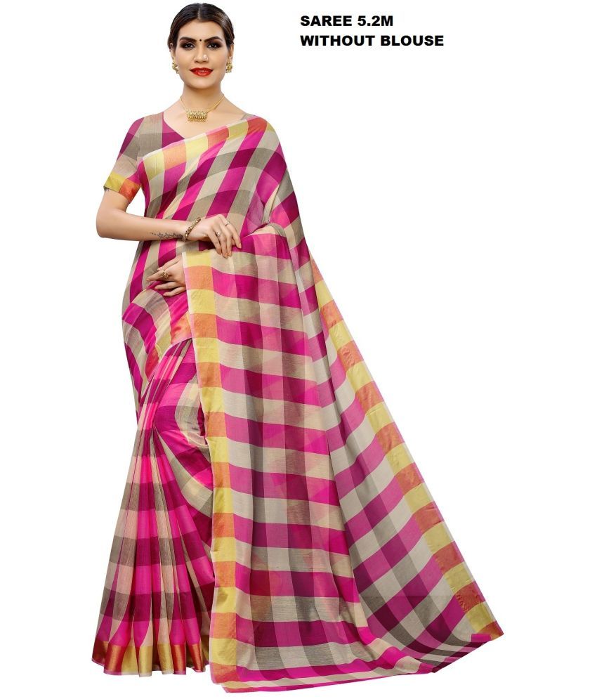     			Vkaran Cotton Silk Applique Saree Without Blouse Piece - Beige ( Pack of 1 )