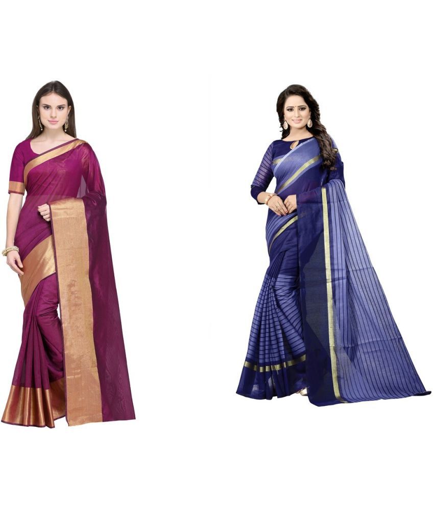     			Vkaran Cotton Silk Applique Saree Without Blouse Piece - Maroon ( Pack of 1 )