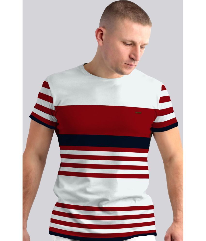     			WESTMAN Cotton Blend Regular Fit Striped Half Sleeves Men's T-Shirt - Maroon ( Pack of 1 )