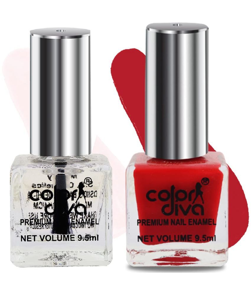     			COLOR DIVA Glamours Red Nail Polish, 9.5ml | Quick-Drying, High Shine & Chip-Resistant Pack Of 2