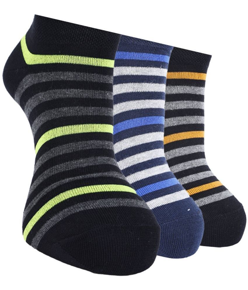     			Force NXT Cotton Blend Men's Striped Multicolor Ankle Length Socks ( Pack of 3 )