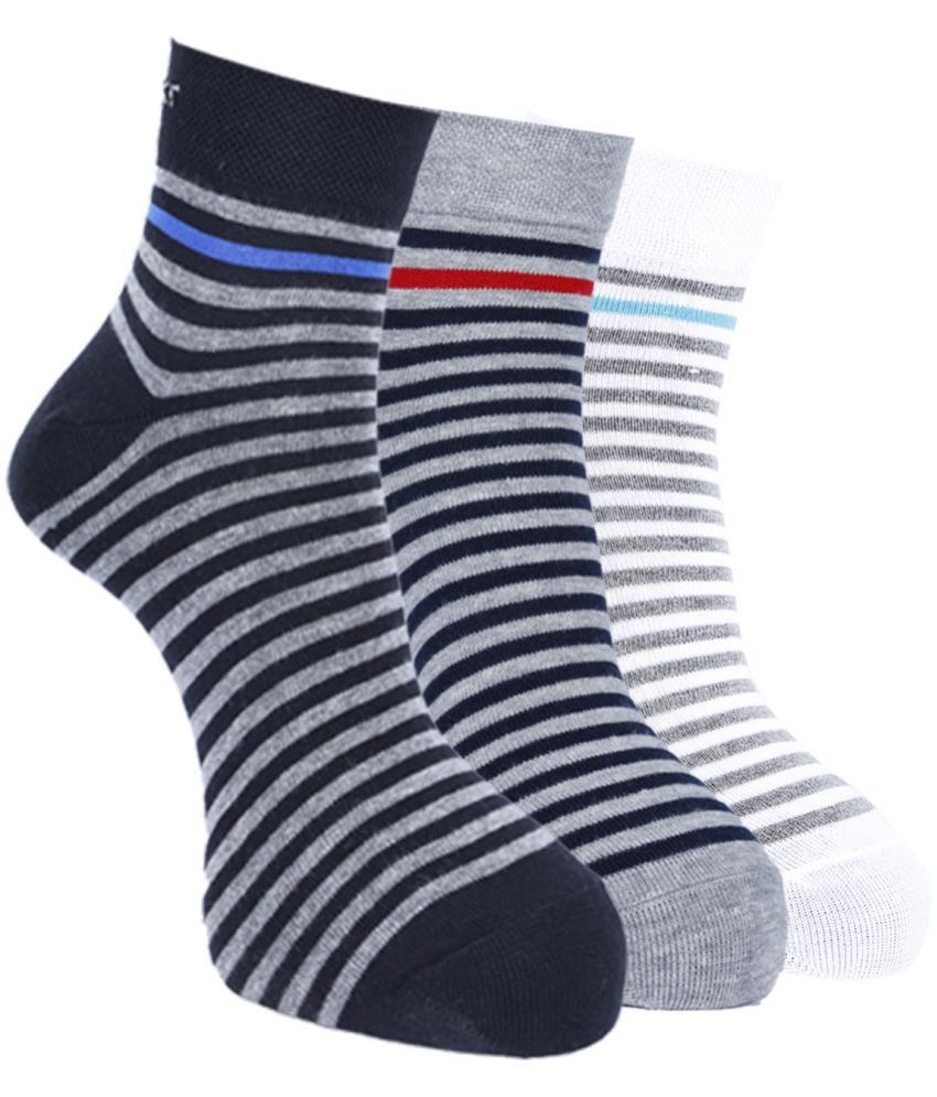     			Force NXT Cotton Blend Men's Striped Multicolor Ankle Length Socks ( Pack of 3 )