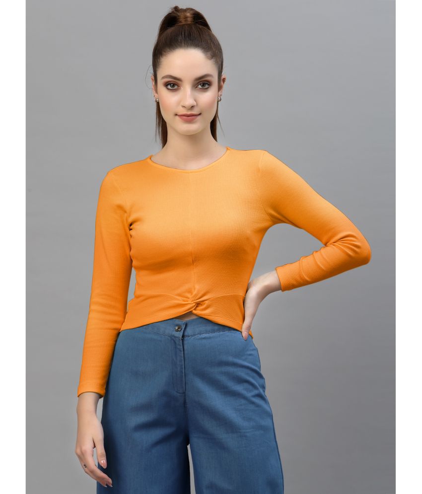     			Friskers Orange Cotton Blend Women's Crop Top ( Pack of 1 )