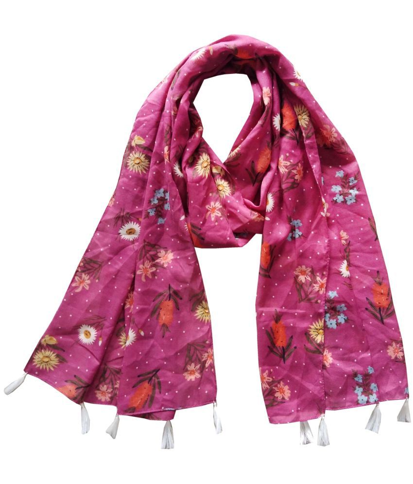     			JVNINE - Be Unique Pink Polyester Women's Scarf ( Pack of 1 )
