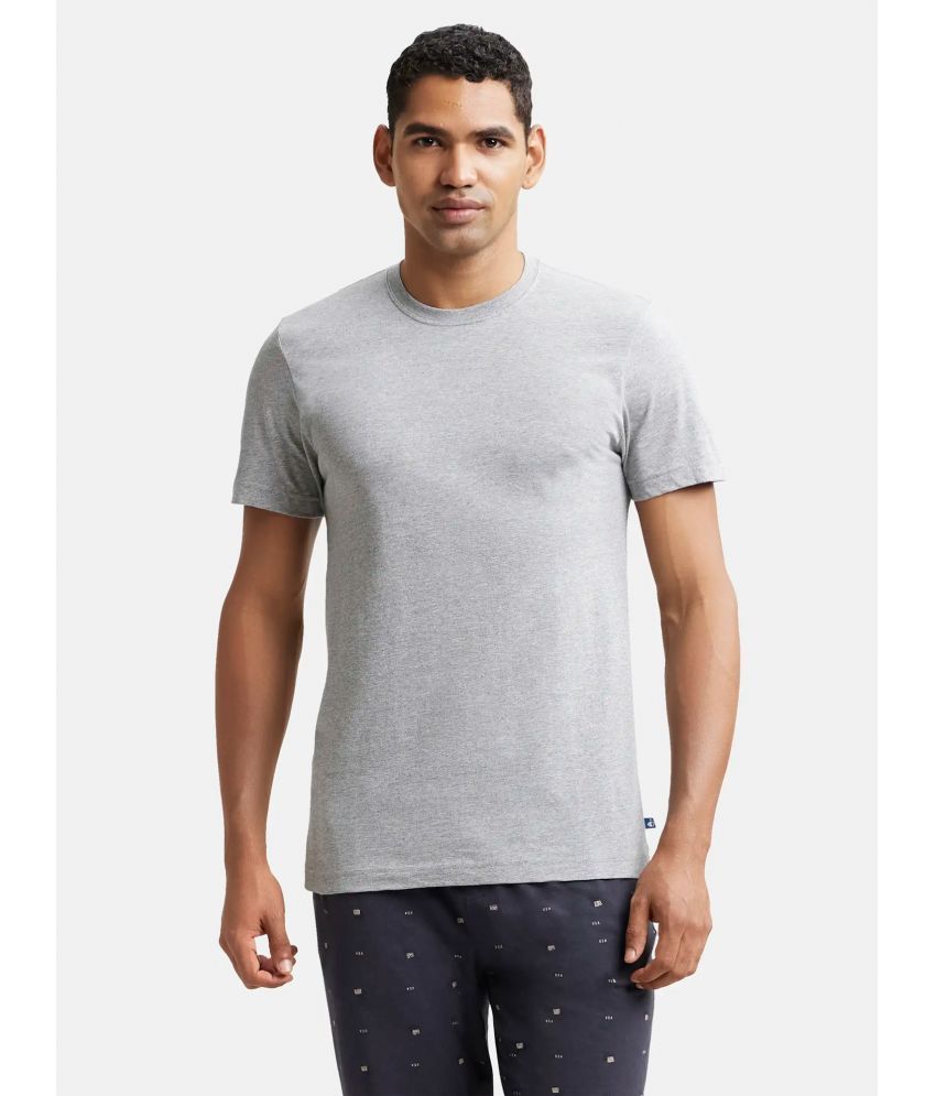     			Jockey MC06 Men Super Combed Cotton Half Sleeved Inner T-Shirt - Grey Melange