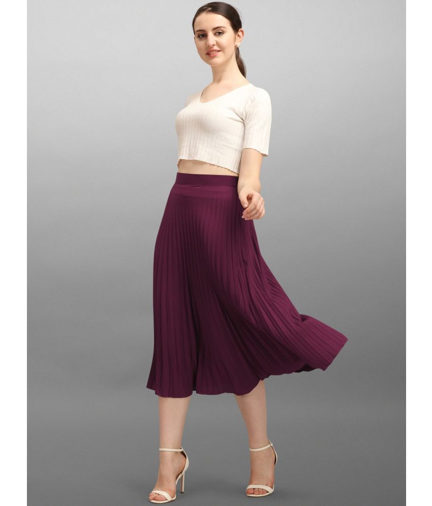     			Krunal Raiyani Wine Polyester Women's A-Line Skirt ( Pack of 1 )