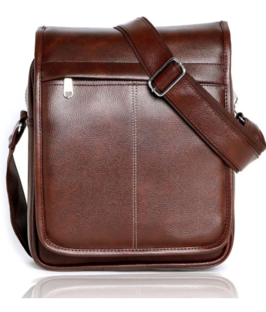     			Raylan Brown Solid Messenger Bag