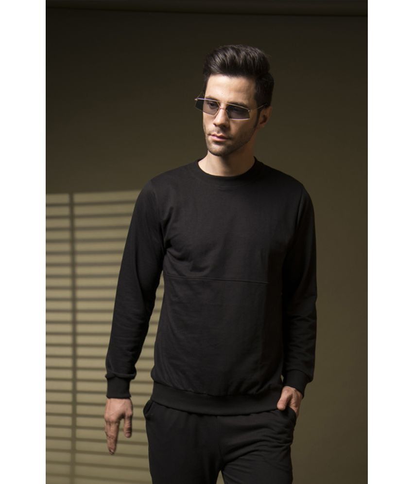     			Rigo Terry Blend Round Neck Men's Sweatshirt - Black ( Pack of 1 )