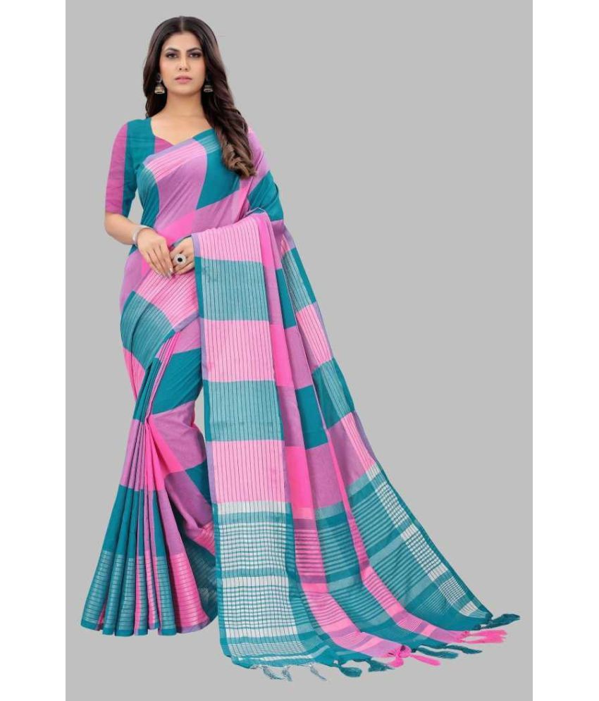     			Saadhvi Cotton Silk Applique Saree Without Blouse Piece - Multicolor ( Pack of 1 )