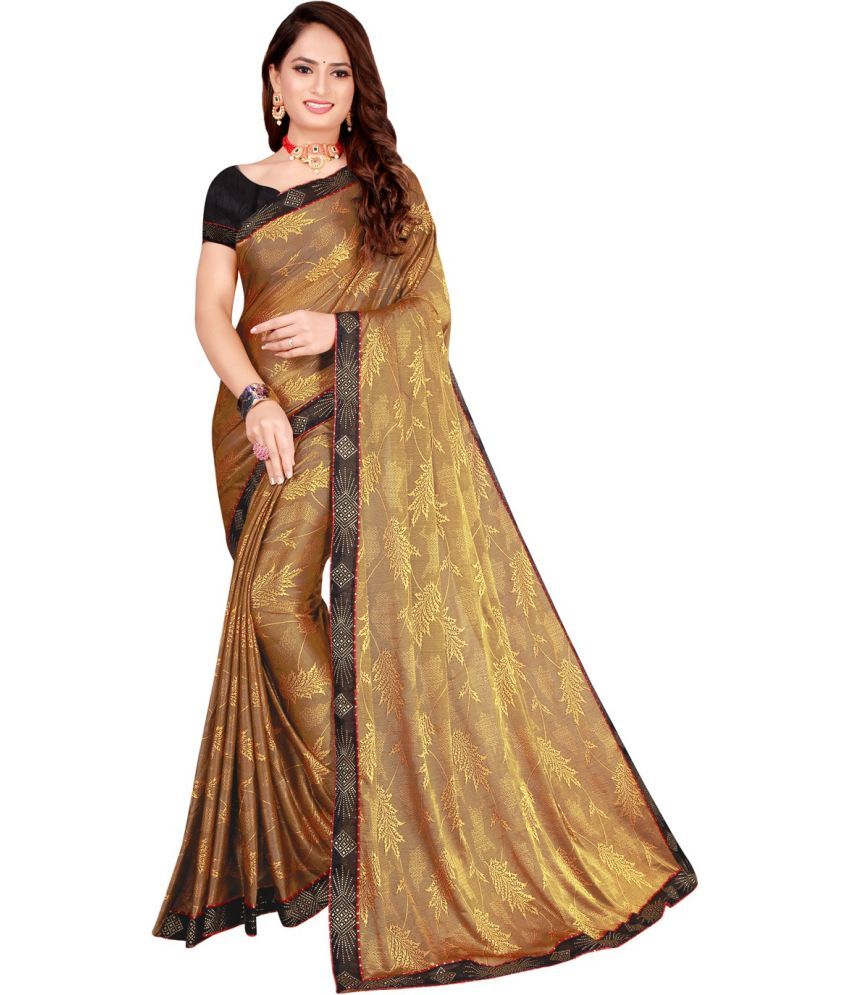     			Saadhvi Cotton Silk Applique Saree Without Blouse Piece - Yellow ( Pack of 1 )