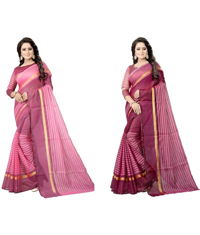     			Saadhvi Cotton Silk Applique Saree Without Blouse Piece - Multicolor ( Pack of 1 )