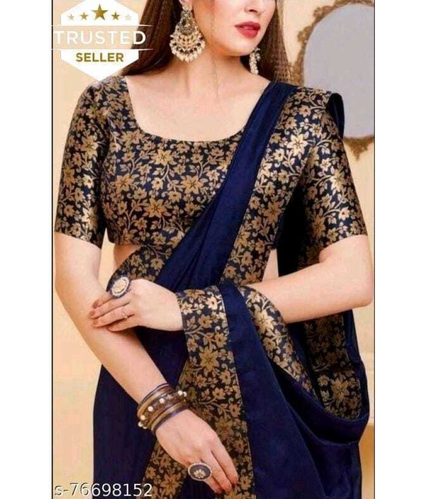     			Saadhvi Cotton Silk Applique Saree Without Blouse Piece - Gold ( Pack of 1 )