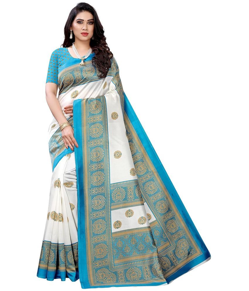     			Saadhvi Cotton Silk Printed Saree With Blouse Piece - Rama ( Pack of 1 )