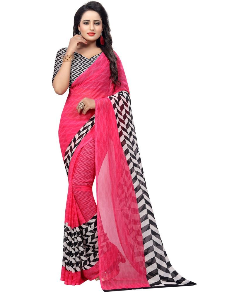     			Saadhvi Cotton Silk Self Design Saree Without Blouse Piece - Pink ( Pack of 1 )