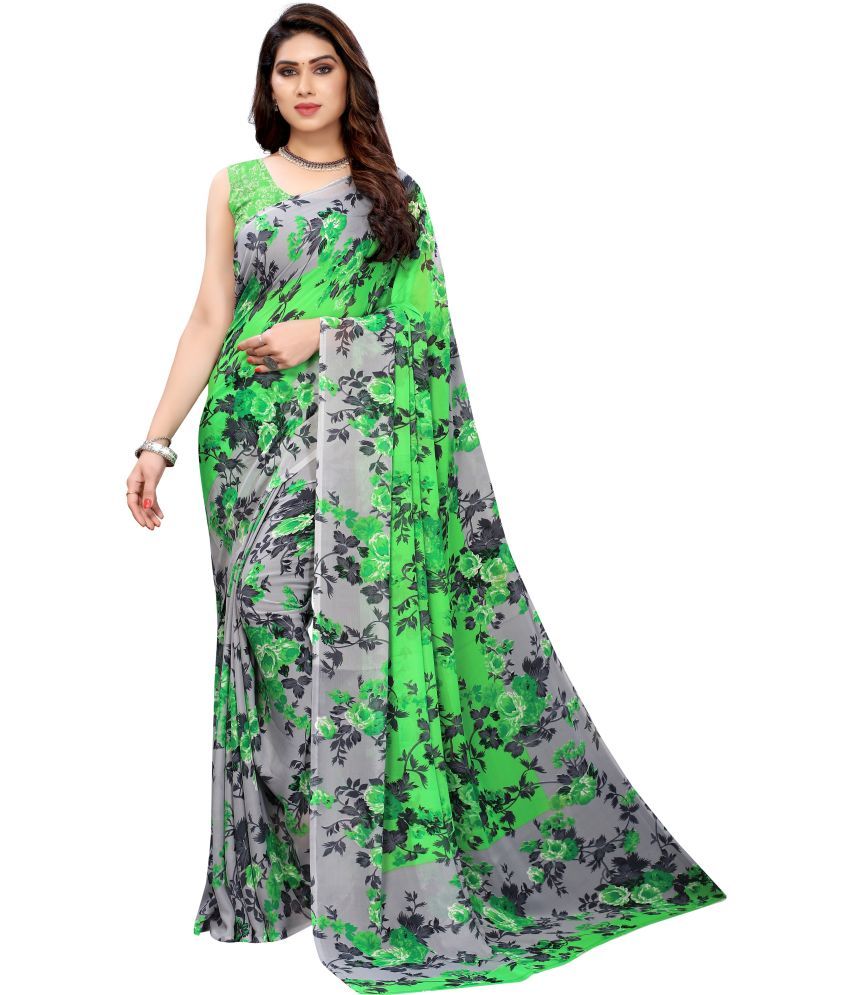     			Saadhvi Cotton Silk Self Design Saree Without Blouse Piece - Green ( Pack of 1 )