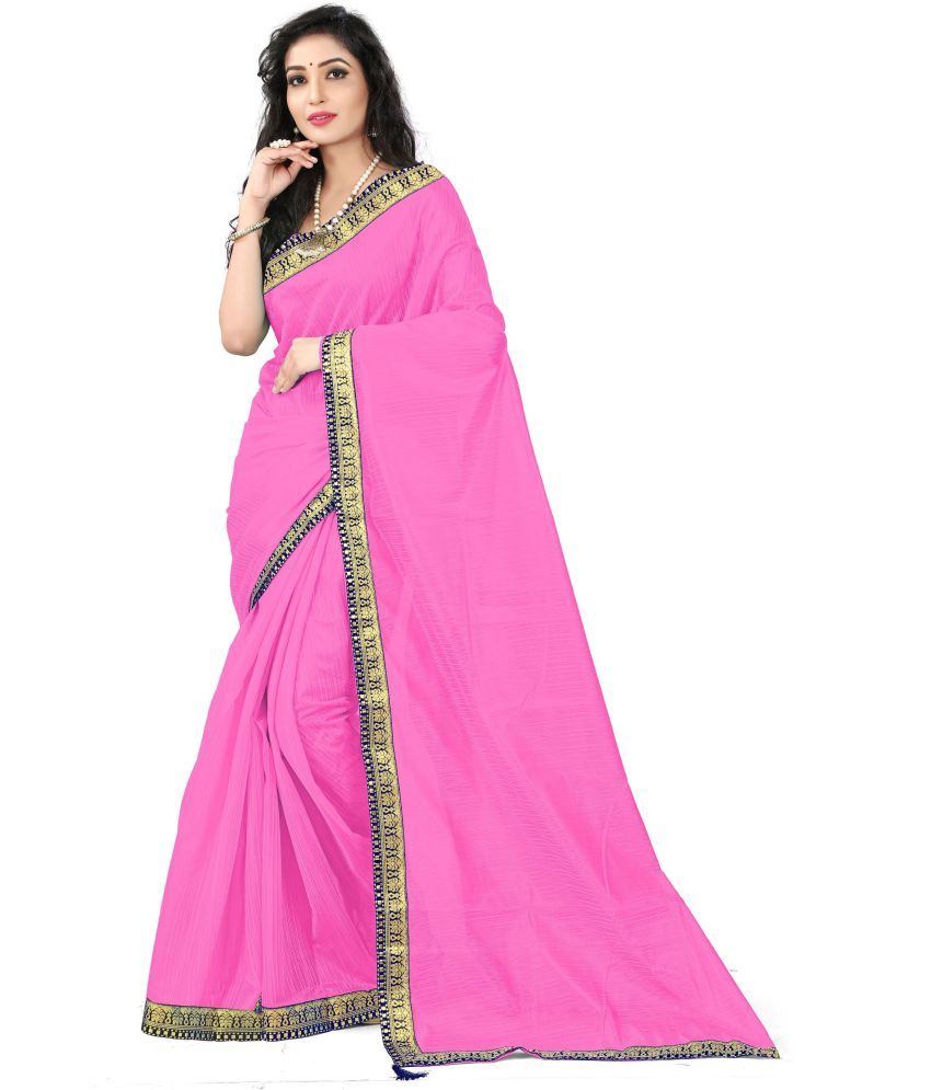     			Saadhvi Cotton Silk Woven Saree Without Blouse Piece - Pink ( Pack of 1 )