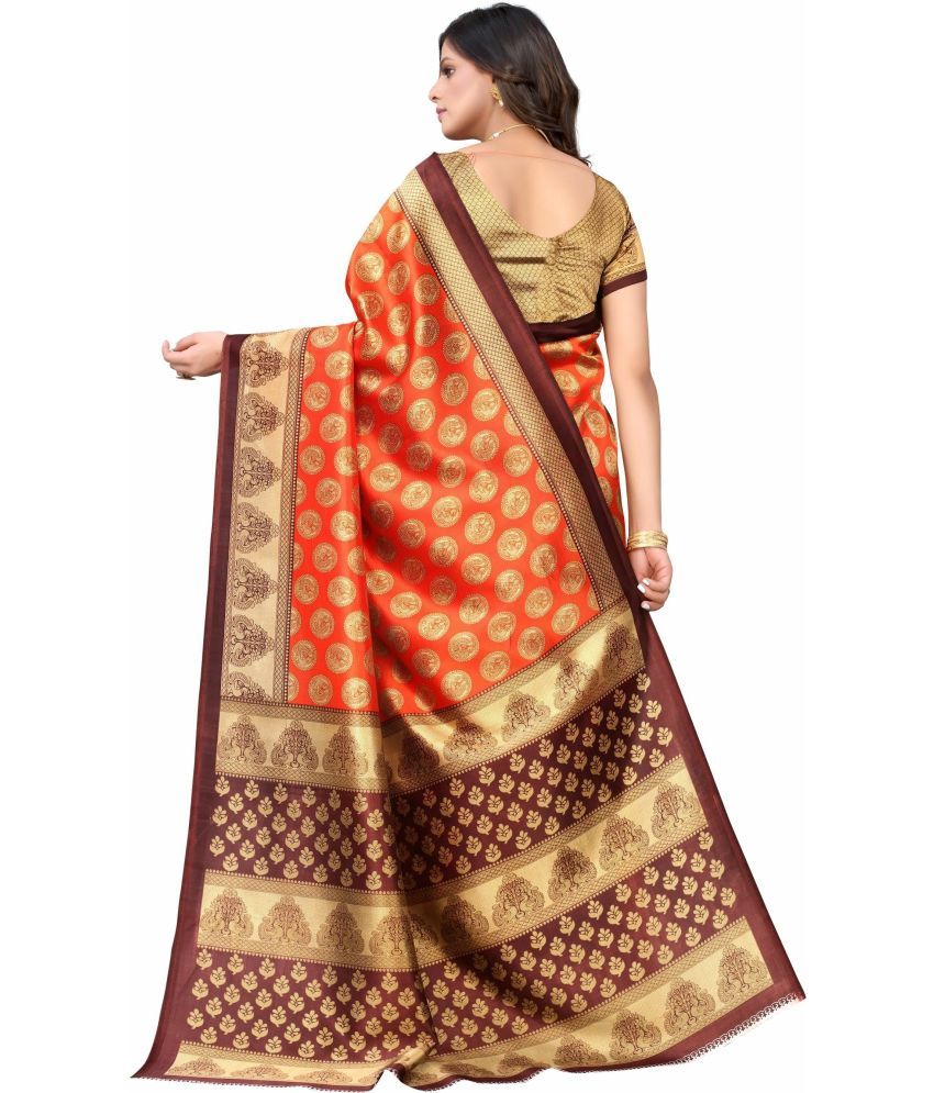     			Saadhvi Cotton Silk Woven Saree With Blouse Piece - Orange ( Pack of 1 )