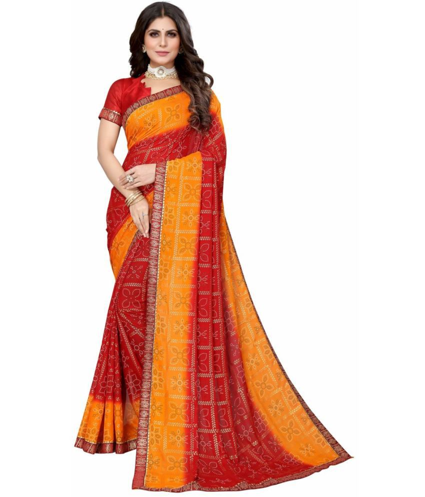     			Saadhvi Cotton Silk Woven Saree Without Blouse Piece - Orange ( Pack of 1 )