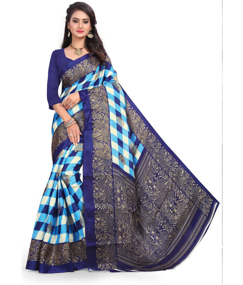     			Saadhvi Cotton Silk Woven Saree With Blouse Piece - Blue ( Pack of 1 )