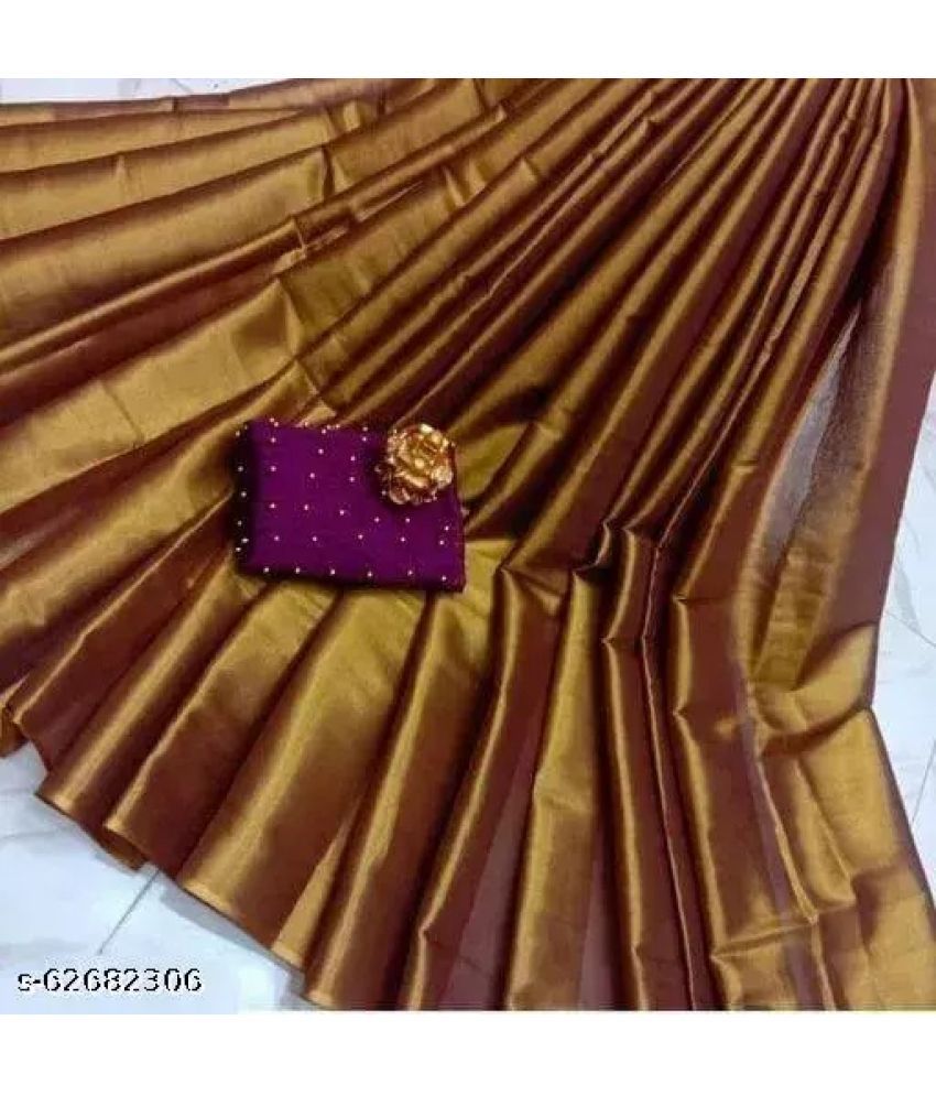     			Saadhvi Cotton Silk Woven Saree Without Blouse Piece - Gold ( Pack of 1 )