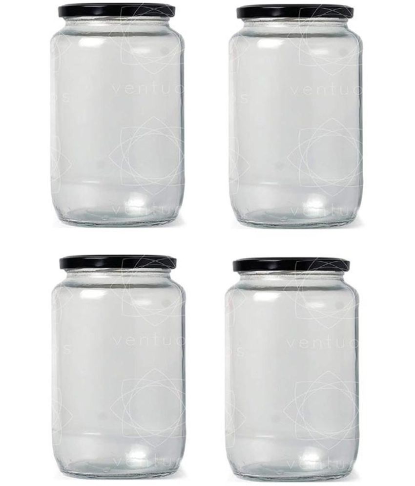     			Somil Glass Container Jar Glass Transparent Utility Container ( Set of 4 )