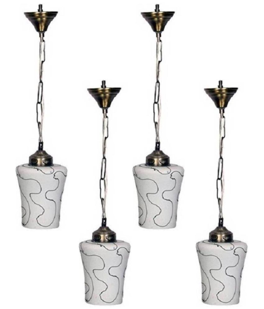     			Somil Glass Decorative & Designer Pendant White - Pack of 4