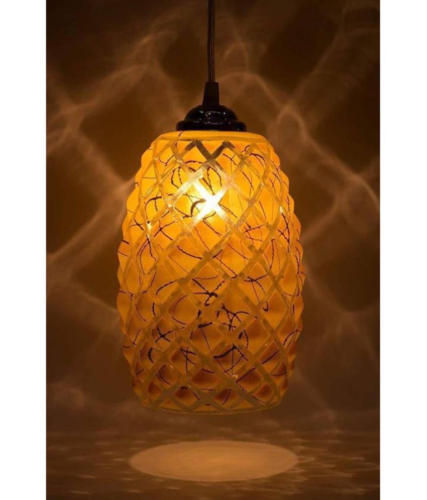     			Somil Glass Decorative & Designer Pendant Yellow - Pack of 1