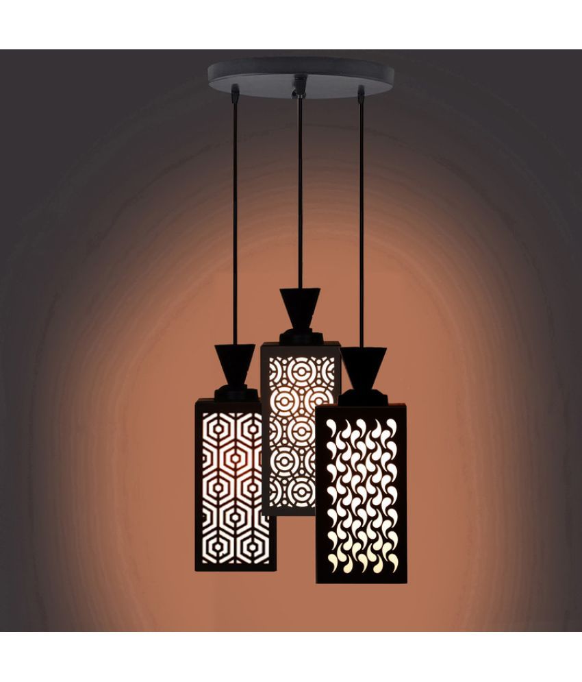     			Somil Wood Decorative & Designer Pendant Black - Pack of 1