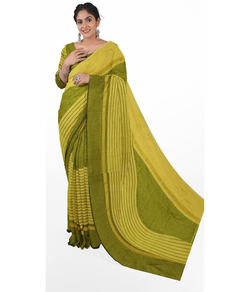     			Vkaran Cotton Silk Solid Saree Without Blouse Piece - Green ( Pack of 1 )