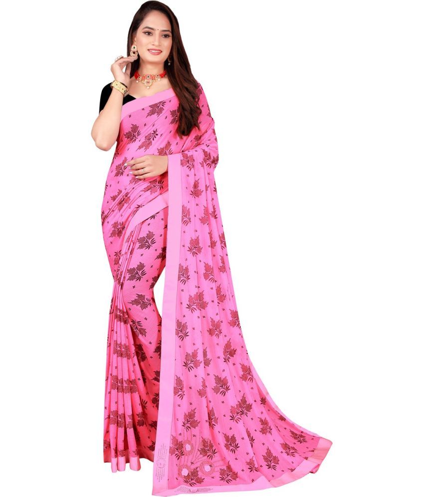     			Vkaran Cotton Silk Solid Saree Without Blouse Piece - Pink ( Pack of 1 )