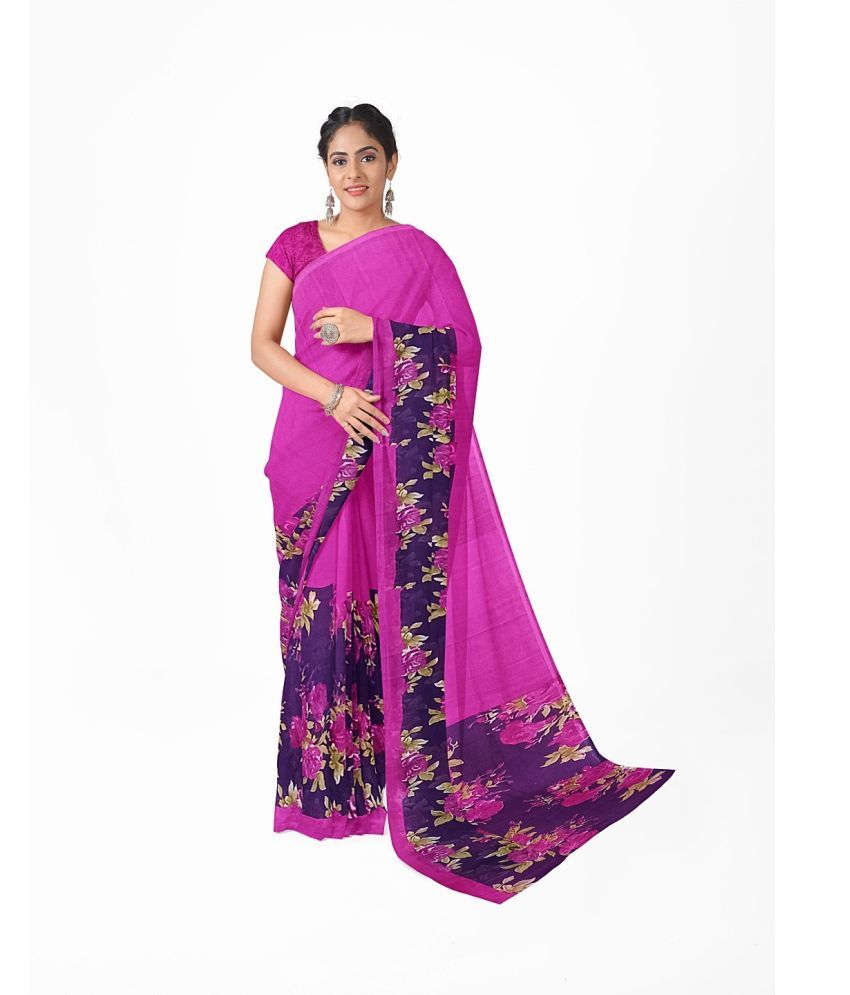     			Vkaran Net Cut Outs Saree With Blouse Piece - Multicolor ( Pack of 1 )