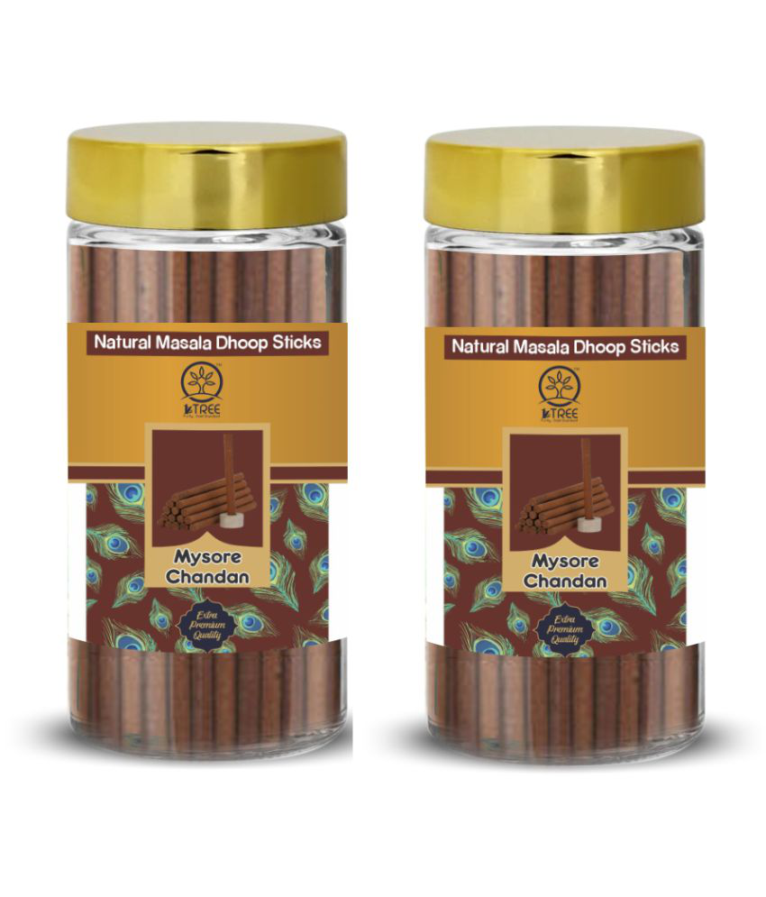     			1 Tree Mysore Chandan Dhoop Sticks with Holder Stand - Sandalwood Dhoop-No Charc Dhoop Chandan 100 gm ( Pack of 2 )
