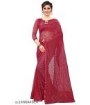 Saadhvi Net Cut Outs Saree With Blouse Piece - Brown ( Pack of 1 )