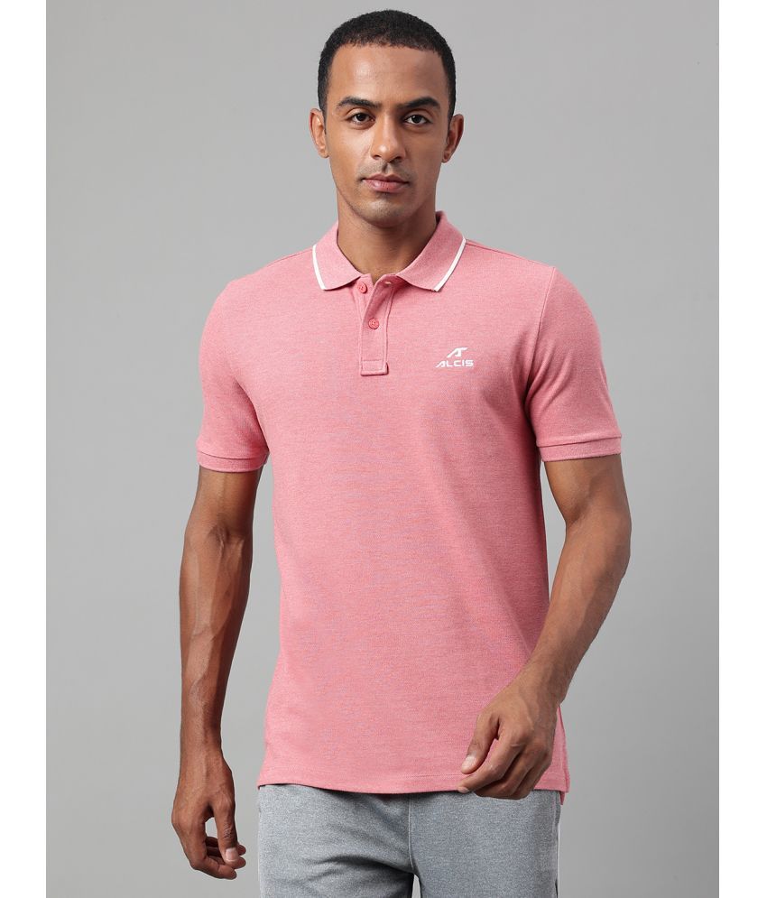     			Alcis Pink Cotton Regular Fit Men's Sports Polo T-Shirt ( Pack of 1 )