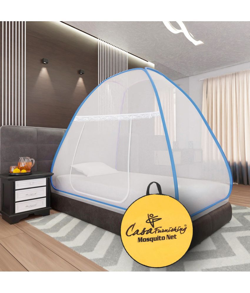     			CASA FURNISHING - Blue HDPE - High Density Poly Ethylene Tent Mosquito Net ( Pack of 1 )