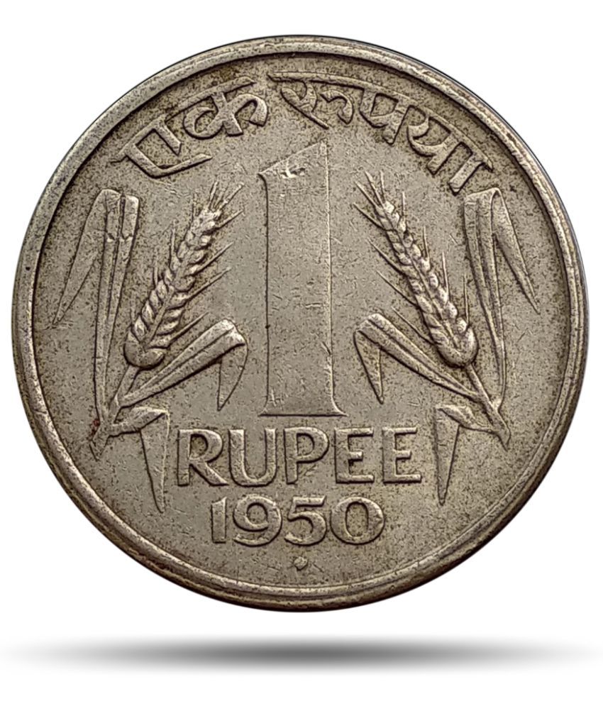     			COINIACS Rare One Rupee 1950 Anna Series Nickel Coin, Republic India Old Historic Coin for Collection