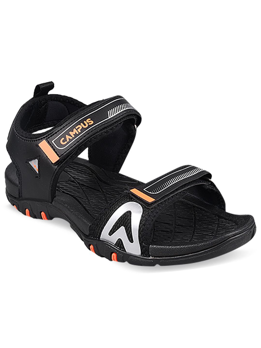     			Campus - Black Men's Floater Sandals