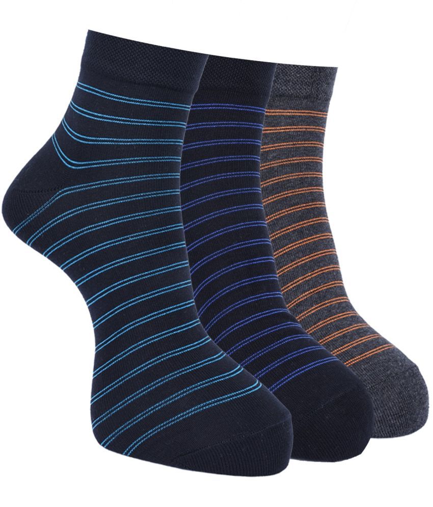     			Force NXT Cotton Blend Men's Striped Multicolor Ankle Length Socks ( Pack of 3 )