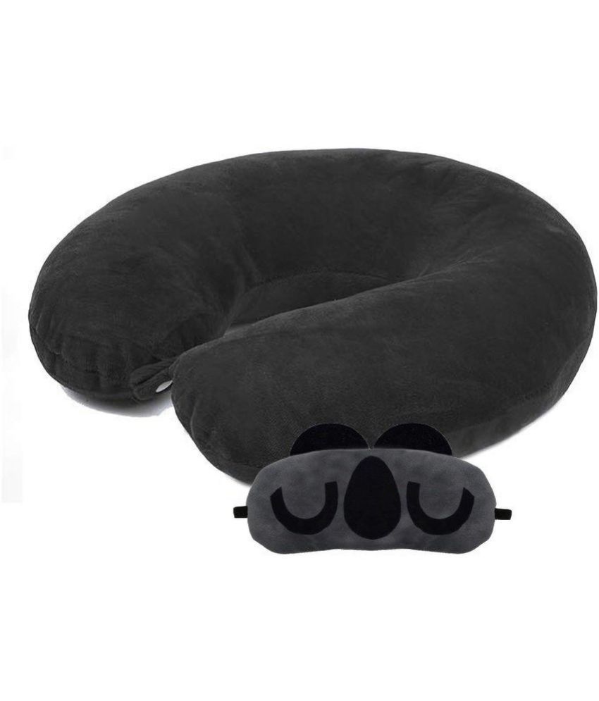     			JUZZII Black Neck Pillow,Eye Shade ( Pack of 2 )