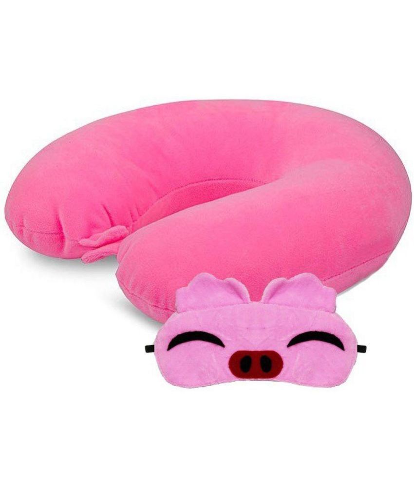     			JUZZII Pink Neck Pillow,Eye Shade ( Pack of 2 )