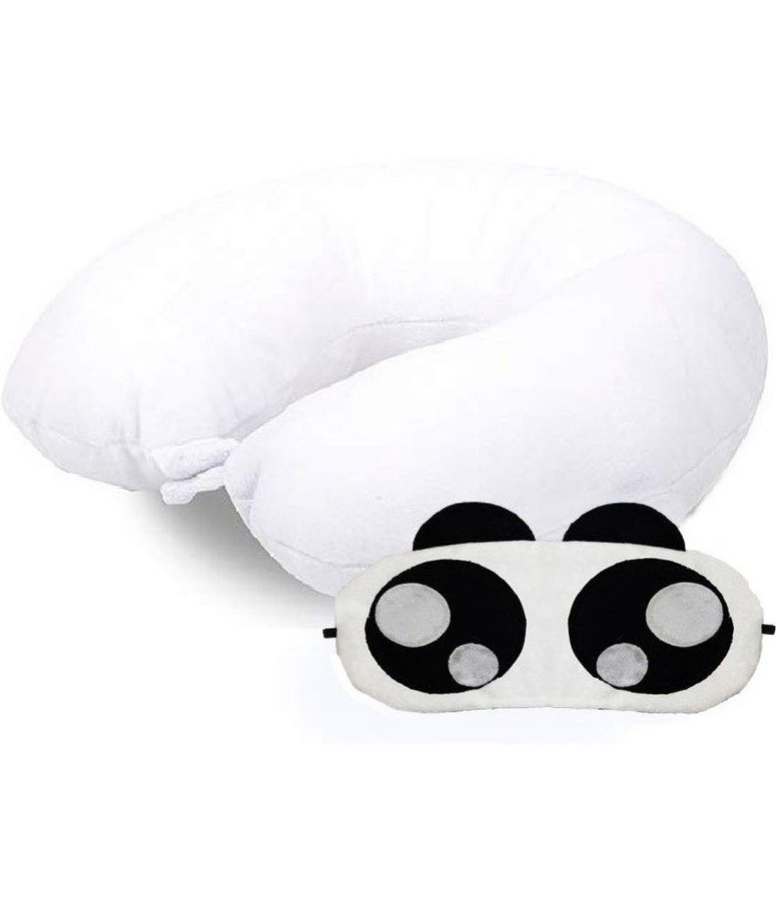     			JUZZII White Neck Pillow,Eye Shade ( Pack of 2 )