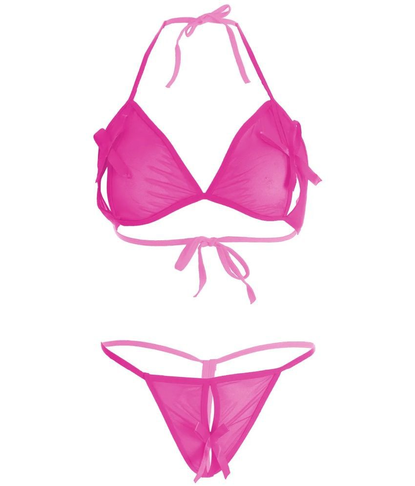     			Purble Pink Polyester Women's Bra & Panty Set ( Pack of 1 )