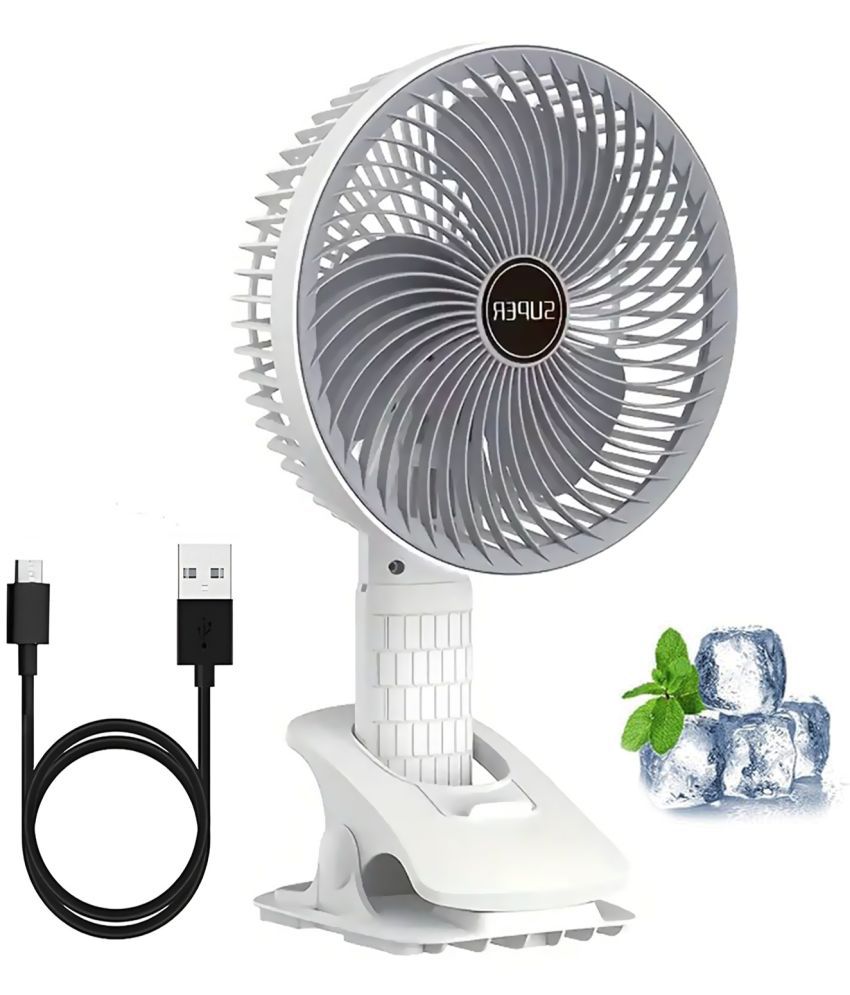     			Rechargeable Super Silent 360 Degree Fan With 3 Speed Modes.